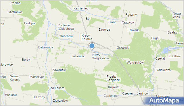 mapa Nowy Węgrzynów, Nowy Węgrzynów na mapie Targeo